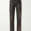 Moto Straight-Leg Leather Trousers